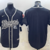 Men’s Cleveland Browns Blank Black Reflective With Patch Cool Base Stitched Baseball Jersey
