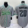 Men’s Philadelphia Eagles #20 Brian Dawkins Grey With Patch Cool Base Stitched Baseball Jersey