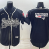Men’s New England Patriots Black Reflective Team Big Logo With Patch Cool Base Stitched Baseball Jersey