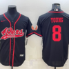 Men’s San Francisco 49ers #8 Steve Young Black With Patch Cool Base Stitched Baseball Jersey