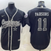 Men’s Dallas Cowboys #11 Micah Parsons Black Reflective With Patch Cool Base Stitched Baseball Jersey
