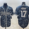 Men’s Las Vegas Raiders #17 Davante Adams Grey Camo With Patch Cool Base Stitched Baseball Jersey