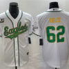 Men’s Philadelphia Eagles #62 Jason Kelce White Gold With C Patch Cool Base Baseball Stitched Jersey