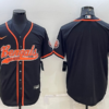 Men’s Cincinnati Bengals Blank Black With Patch Cool Base Stitched Baseball Jersey