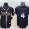 Men’s Dallas Cowboys #4 Dak Prescott Black Gold With Patch Smoke Cool Base Stitched Baseball Jersey