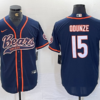 Men’s Chicago Bears #15 Rome Odunze Navy BlueWith Patch Cool Base Stitched Baseball Jersey