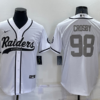 Men’s Las Vegas Raiders #98 Maxx Crosby White Grey Stitched MLB Cool Base Nike Baseball Jersey