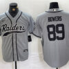 Men’s Las Vegas Raiders #89 Brock Bowers Gray Cool Base Baseball Stitched Jersey