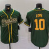Men’s Green Bay Packers #10 Jordan Love Green Cool Base Stitched Baseball Jersey