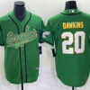 Men’s Philadelphia Eagles #20 Brian Dawkins Green Gold Cool Base Baseball Stitched Jersey