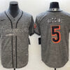 Men’s Cincinnati Bengals #5 Tee Higgins Gray With Patch Cool Base Stitched Baseball Jersey
