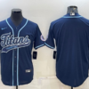 Men’s Tennessee Titans Blank Navy With Patch Cool Base Stitched Baseball Jersey