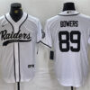 Men’s Las Vegas Raiders #89 Brock Bowers White Cool Base Baseball Stitched Jersey