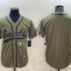 Men’s New Orleans Saints Blank Olive Salute to Service Cool Base Stitched Baseball Jersey