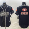 Men’s San Francisco 49ers Black Reflective Team Big Logo With Patch Cool Base Stitched Baseball Jersey