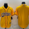 Men’s Minnesota Vikings Blank Gold Stitched MLB Cool Base Nike Baseball Jersey