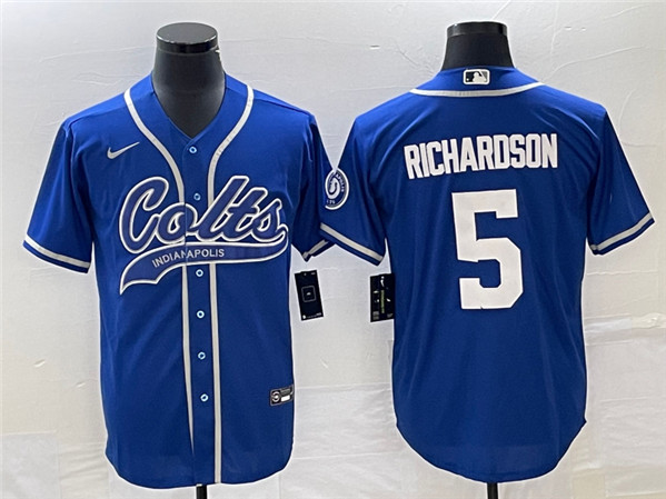 Men’s Indianapolis Colts #5 Anthony Richardson Royal Cool Base Stitched Baseball Jersey