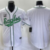Men’s Philadelphia Eagles Blank White With C Patch Cool Base Stitched Baseball Jersey