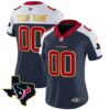 Houston Texans Gold Trim Vapor Custom Jersey – All Stitched – Women – Alternate