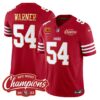 Men’s 49ers NFC West Champions Gold Trim Vapor Jersey – All Stitched – Red – Fred Warner