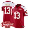Men’s 49ers NFC West Champions Gold Trim Vapor Jersey – All Stitched – Red Alternate – Brock Purdy