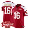 Men’s 49ers NFC West Champions Gold Trim Vapor Jersey – All Stitched – Red Alternate – Joe Montana