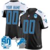 Detroit Lions 90th Year & Michigan Patch Custom Vapor Jersey – All Stitched – Youth – Black Alternate