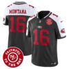 Men’s 49ers Mexico Faithful To The Bay Patch Vapor Jersey – All Stitched – Black Alternate – Joe Montana