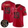 Men’s 49ers Faithful To The Bay Patch Vapor Limited Jersey V6 – All Stitched – Scarlet Limited – Deebo Samuel
