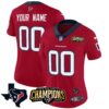 Houston Texans 2023 AFC South Champions Patch Vapor Custom Jersey – All Stitched – Women – Red