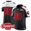 Men’s 49ers NFC West Champions Gold Trim Vapor Jersey – All Stitched – Black Alternate – Jerry Rice