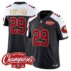 Men’s 49ers NFC West Champions Gold Trim Vapor Jersey – All Stitched – Black Alternate – Talanoa Hufanga