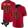 Houston Texans Gold Trim Vapor Custom Jersey – All Stitched – Men – Red