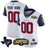 Houston Texans 2023 AFC South Champions Patch Vapor Custom Jersey – All Stitched – Women – Navy Sleeves