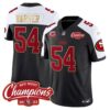 Men’s 49ers NFC West Champions Gold Trim Vapor Jersey – All Stitched – Black Alternate – Fred Warner