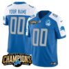Detroit Lions 2023 NFC North Champions Patch Vapor Custom Jersey V2 – All Stitched – Youth – Blue Alternate