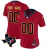 Houston Texans Gold Trim Vapor Custom Jersey – All Stitched – Women – Red