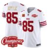 Men’s 49ers NFC West Champions Gold Trim Vapor Jersey – All Stitched – White – George Kittle