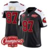 Men’s 49ers NFC West Champions Gold Trim Vapor Jersey – All Stitched – Black Alternate – Nick Bosa