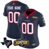 Houston Texans 2023 AFC South Champions Patch Vapor Custom Jersey – All Stitched – Women – Navy