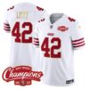 Men’s 49ers NFC West Champions Gold Trim Vapor Jersey – All Stitched – White – Ronnie Lott