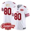 Men’s 49ers NFC West Champions Gold Trim Vapor Jersey – All Stitched – White – Jerry Rice