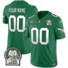Eagles Jerome Brown Patch Kelly Green Alternate Custom Jersey – All Stitched – Men – Kelly Green