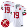 Men’s 49ers Mexico Faithful To The Bay Patch Vapor Jersey – All Stitched – White – Deebo Samuel