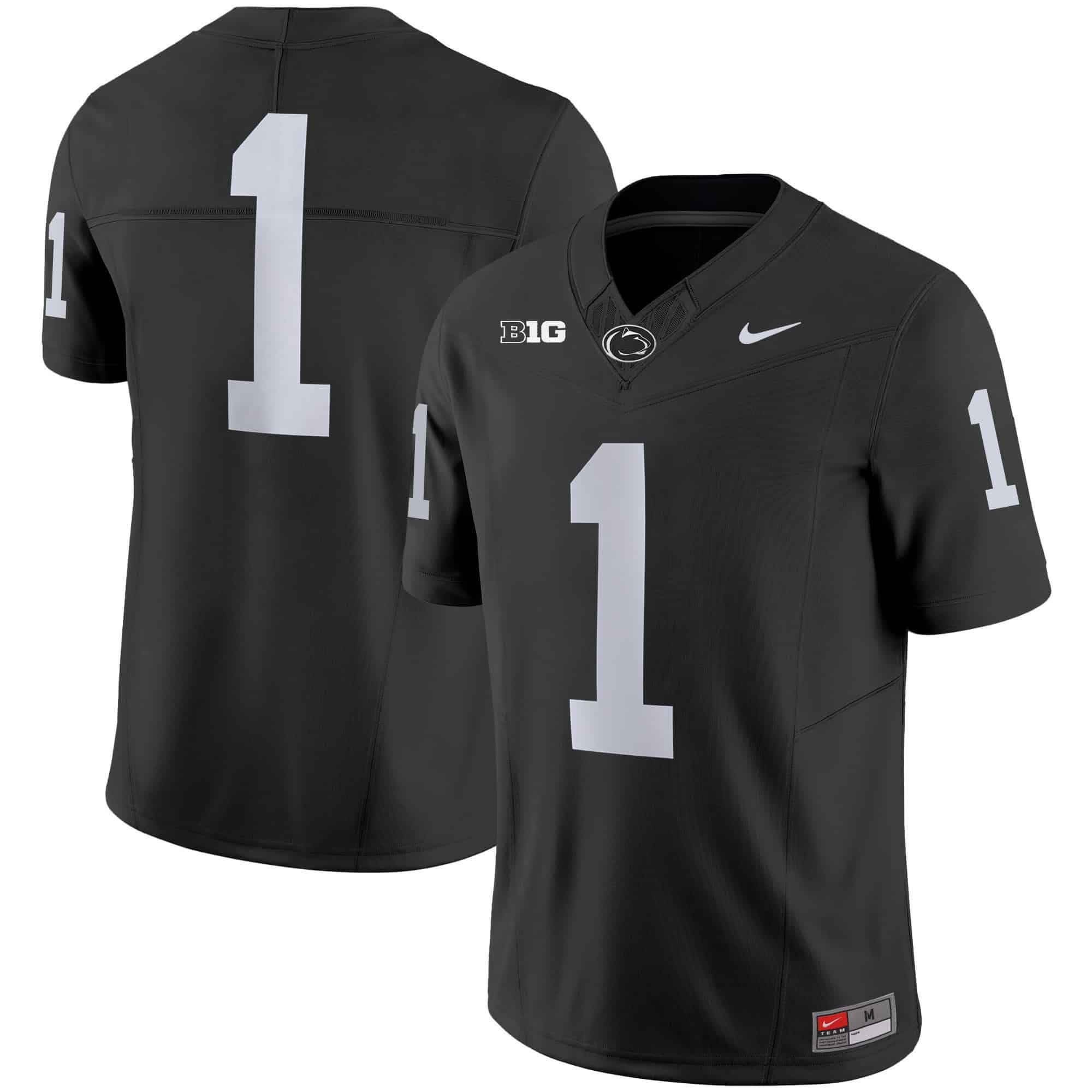 Men’s Penn State Nittany Lions Vapor Limited Jersey – All Stitched – Black – #1 Team