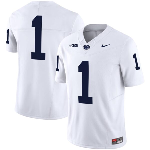 Men’s Penn State Nittany Lions Vapor Limited Jersey – All Stitched – White – #1 Team
