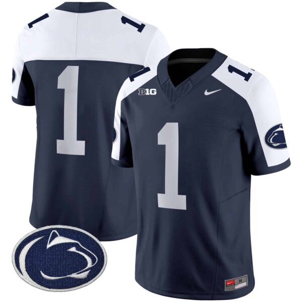 Men’s Penn State Nittany Lions Vapor Limited Jersey – All Stitched – Navy Alternate – #1 Team