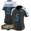 Women’s Detroit Lions 2023 NFC North Champions Patch Vapor Jersey – All Stitched – Black Alternate – David Montgomery