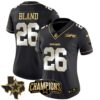 Women’s Cowboys 2023 NFC East Champions Patch Gold Vapor Jersey – All Stitched – Black Limited – DaRon Bland