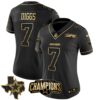 Women’s Cowboys 2023 NFC East Champions Patch Gold Vapor Jersey – All Stitched – Black Gold – Trevon Diggs
